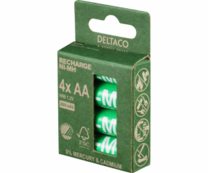 DELTACO RECHARGE, Baterie NiMH AA, HR6 4ks