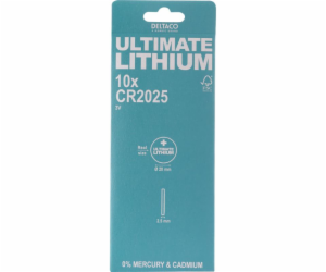 DELTACO Ultimate, Baterie LITHIUM CR2025, 10ks