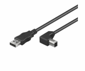 KABEL USB 2.0 2m black 90° konektor ku2ab2-90