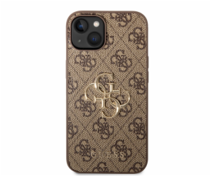 Guess PU 4G Metal Logo Zadní Kryt pro iPhone 14 Brown