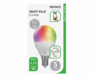 DELTACO SH-LE14G45RGB, SMART Led žárovka, E14