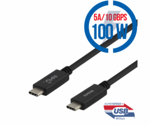 DELTACO USBC-1402M, Kabel USB-C/USB-C, 100W, 1m