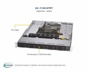 SUPERMICRO A+ Server 1U 1x SP3, 8x DDR4, 10x 2,5" (2xNVMe...