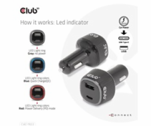 Club3D Auto nabíječka pro Notebooky 63W, 2 porty (USB-A +...