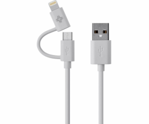 iBattz Mojo Duo 2-v-1 MicroUSB a Lightning MFi USB kabel ...