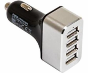 Realpower 4xUSB nabíječka Černá a stříbrná (176636)