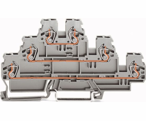 Wago 3-úrovňová svorkovnice 2,5 mm2 šedá (870-551)