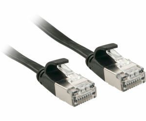 Lindy Patchcord plochý Cat.6A, U/FTP, černý, 10m (47485)