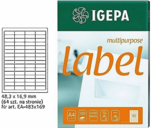 Mondi LABELS A4 IGEPA 48,3 X 16,9 MM BÍLÁ (100)