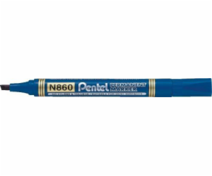 Pentel Permanentní popisovač N860, zkosený hrot, modrý (4...