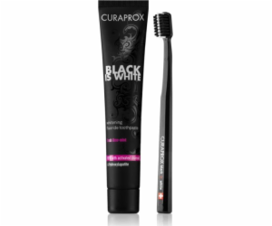 Zubní pasta Curaprox Black is White 90ml + zubní kartáček