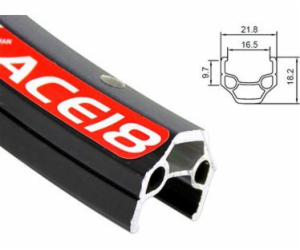 Ráfek ALEXRIMS ACE18 mtb 26x36 děr. boční CNC krytá stříb...