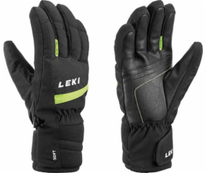 Lyžařské rukavice Leki Max Junior black-lime vel. 7.0