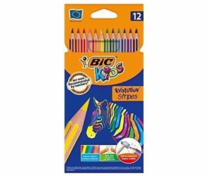 Bic Eco Evolution Stripes Pastelky 12 barev (950522)