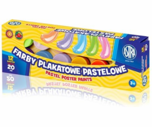 Astra Pastelové barvy na plakát 12 barev 20ml (301118001)