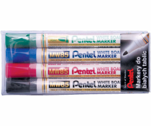 Popisovač Pentel Dry-erase MW85, 4 barvy + POUZDRO