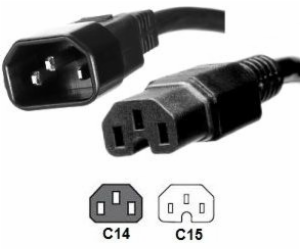 MicroConnect C14 - C15 napájecí kabel, 2m (PE011420)