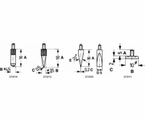 Limit Měřicí hrot pro Limitní číselníkové úchylkoměry 16x...