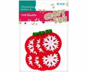 Craft with Fun Dekorativní plstěný ornament, 6 prvků