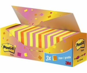 Sponky POST-IT Pad SUPER STICKY 654-SS-VP24COL 76x76mm, m...