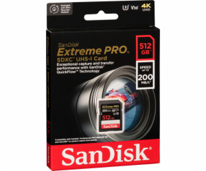 SanDisk extreme Pro SDXC 512GB UHS-I C10 U3 V30