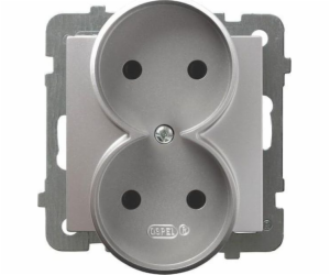 Ospel Double Modular Socket Silver JAKO OSPEL