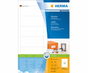 Herma Premium etikety A4, bílé, matný papír, 1200 ks (4669)