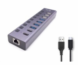 i-tec USB 3.0/USB-C nabíjecí HUB 9port LAN + Power Adapte...