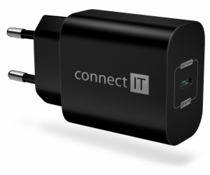 CONNECT IT Voyager2 nabíjecí adaptér 1×USB-C, 25W PD, ČERNÝ