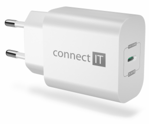 CONNECT IT Voyager2 nabíjecí adaptér 1×USB-C, 25W PD, BÍLÝ