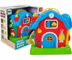 LEANToys Musical Barn Animals Farm Sounds Music Red