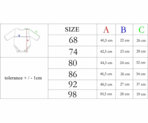 Kojenecké body s dlouhým rukávem Nicol Olaf Vel.74 (6-9m)