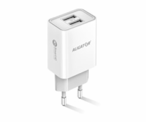 Chytrá síťová nabíječka ALIGATOR 2,4A, 2xUSB, smart IC, b...