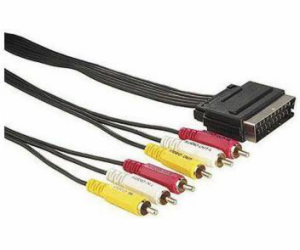 Scart - RCA (Cinch) kabel x6 1,5m černý