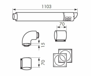 Výstup vodorovného výfukového plynu DN80/125 - 303209