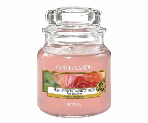 Svíčka ve skleněné dóze Yankee Candle, Vyšisovaná meruňko...