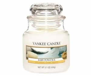 Svíčka ve skleněné dóze Yankee Candle, Dětský pudr, 104 g