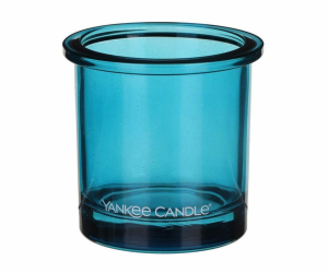 Svícen skleněný Yankee Candle, Modré sklo, výška 7 cm