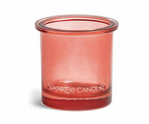 Svícen skleněný Yankee Candle, Korálová, skleněný, 7 cm