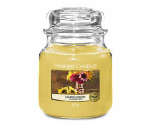 Svíčka ve skleněné dóze Yankee Candle, Zlatý podzim, 410 g