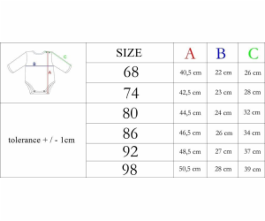 Kojenecké body s krátkým rukávem Nicol Viki Vel.68 (4-6m)