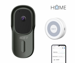 iGET HOME Doorbell DS1 Antracit + Chime CHS1 White