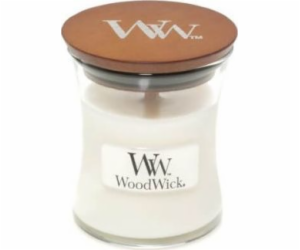 Svíčka oválná váza WoodWick, Bílý teak, 85 g