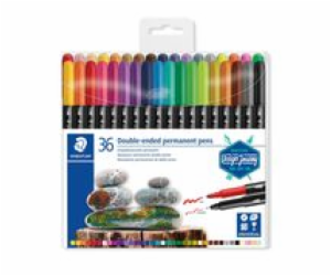 STAEDTLER Permanentní popisovače "Twin-tip", 36 barev, 0,...