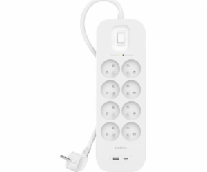 Belkin Power Strip SurgePlus 8xFR 1xUSB-A 1xUSB-C 900J 2M...