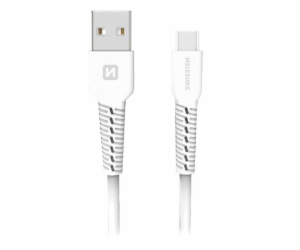 Swissten TPU nabíjecí kabel USB / USB-C 1,0 M BÍLÝ