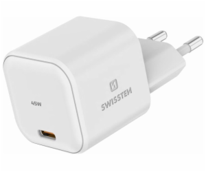 Swissten Síťový Adaptér GaN 1x USB-C 45W PD Bilý