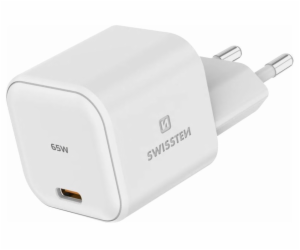 Swissten Síťový Adaptér GaN 1x USB-C 65W PD Bilý