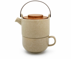 Bredemeijer Tea-for-one Umea beige / Acacia Lid  142024