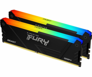 Paměť Kingston Fury Beast RGB, DDR4, 64 GB, 3600 MHz, CL1...